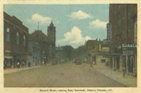 Second Street looking East, Cornwall, Ont. postcard