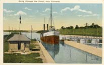 Going through the canal, near Cornwall postcard