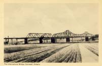 International Bridge, Cornwall, Ontario postcard