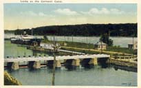 Locks on the Cornwall Canal postcard