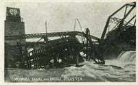 Cornwall canal and bridge disaster postcard