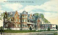 General Hospital and Nurses Home, Cornwall, Ont.  postcard