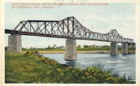 The International Bridge between Canada and United States, at Cornwall, Ont., Canada postcard
