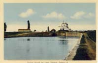 Passing through the locks, Cornwall, Ontario postcard