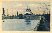 Passing through the locks, Cornwall, Ontario postcard