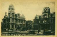 Post Office and King George Hotel, Cornwall postcard