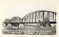 Roosevelt International Bridge, Cornwall, Ontario, Canada postcard