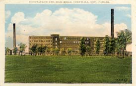 Courtauld's Ltd. Silk Mills, Cornwall, Ont., Canada postcard