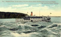 Rapids Prince' in the midst of the maelstrom whilst shooting the Long Sault Rapids, St. Lawrence River postcard