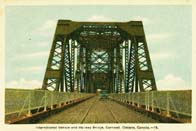 International vehicle and railway bridge, Cornwall postcard