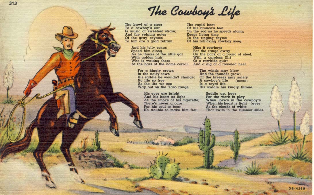 The cowboy's life postcard 1940