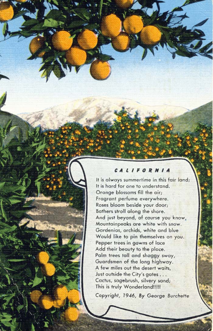 California postcard, 1946