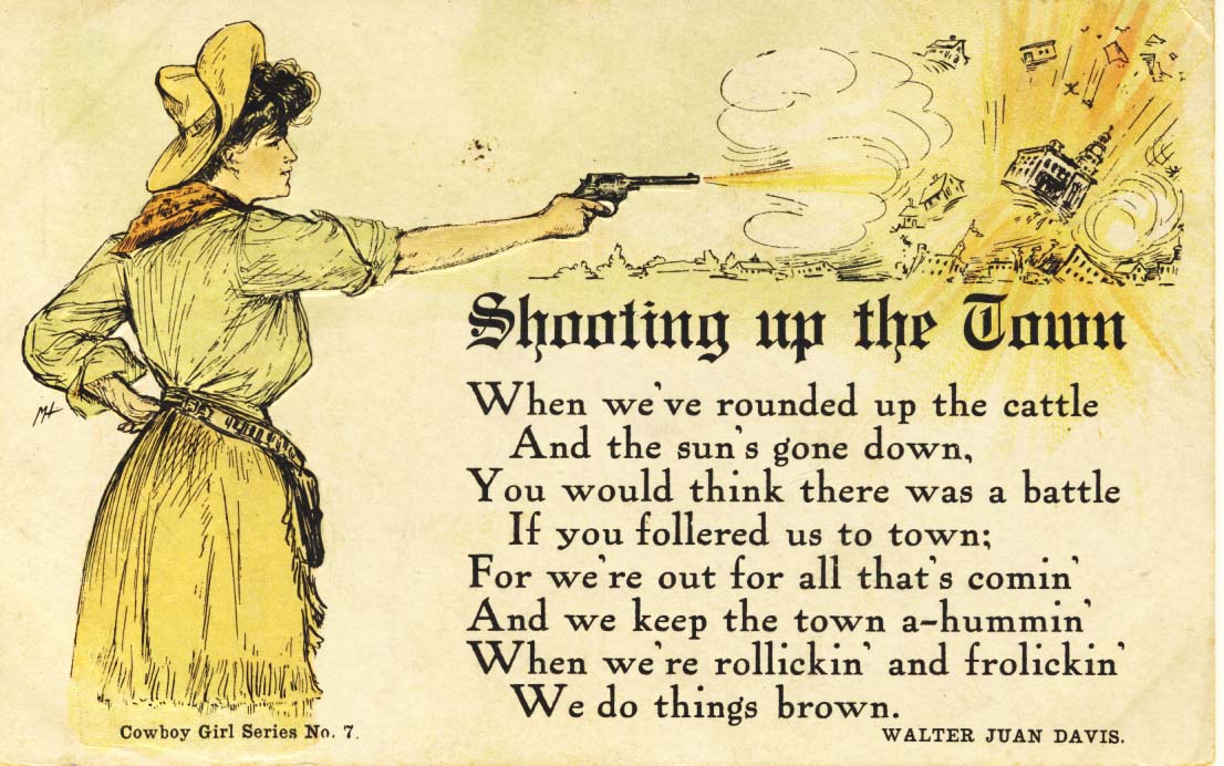 Shooting up the town, postcard 1909