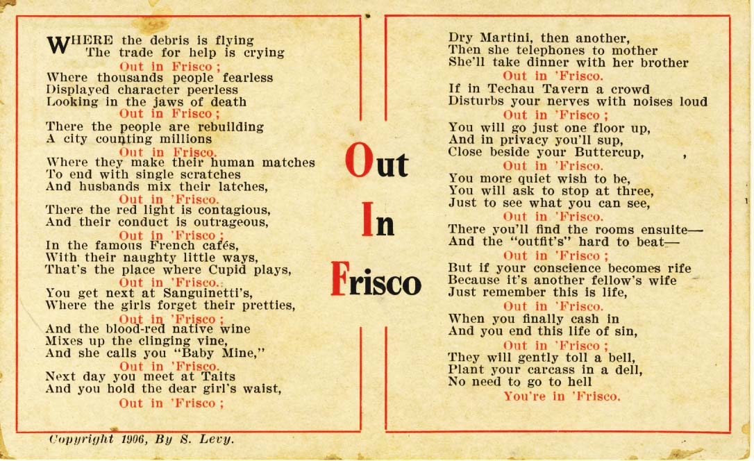 Out in Frisco postcard 1906