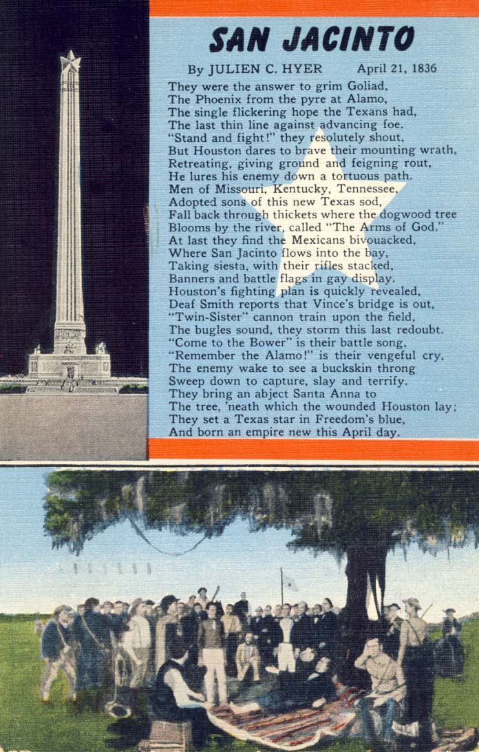 San Jacinto, April 21, 1836,  postcard 1953