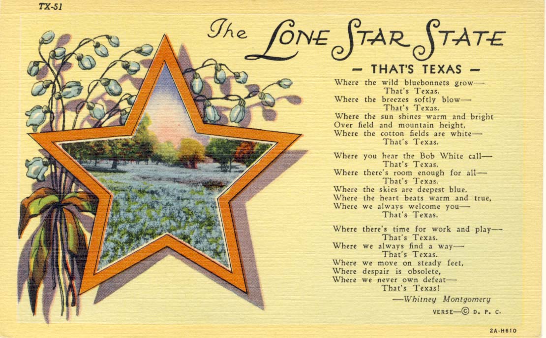 The Lone Star state postcard 1932