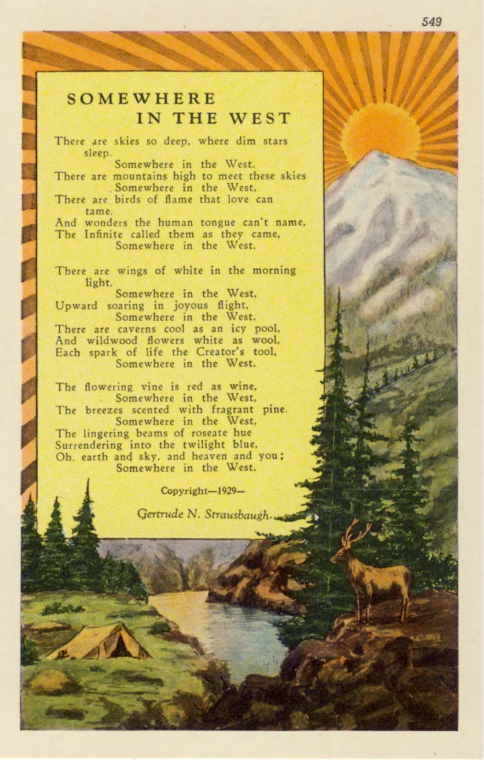 Somewhere in the West postcard 1929