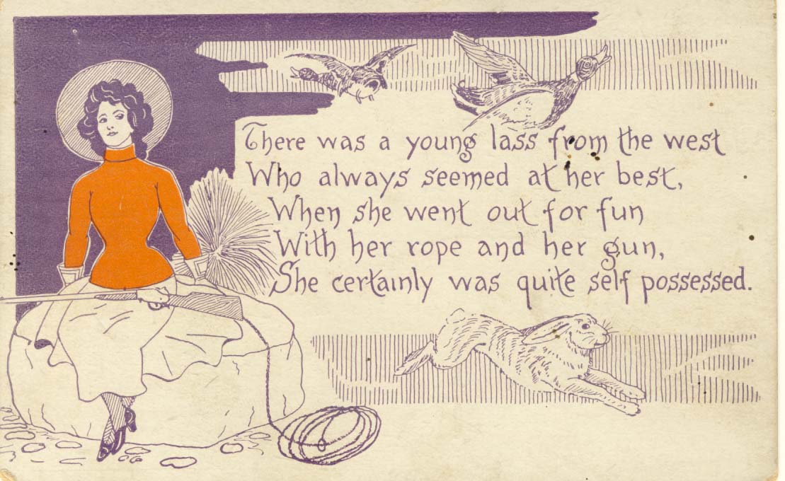 There was a young lass postcard 1910s