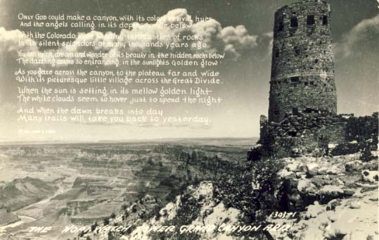Only God could make a canyon postcard 1946