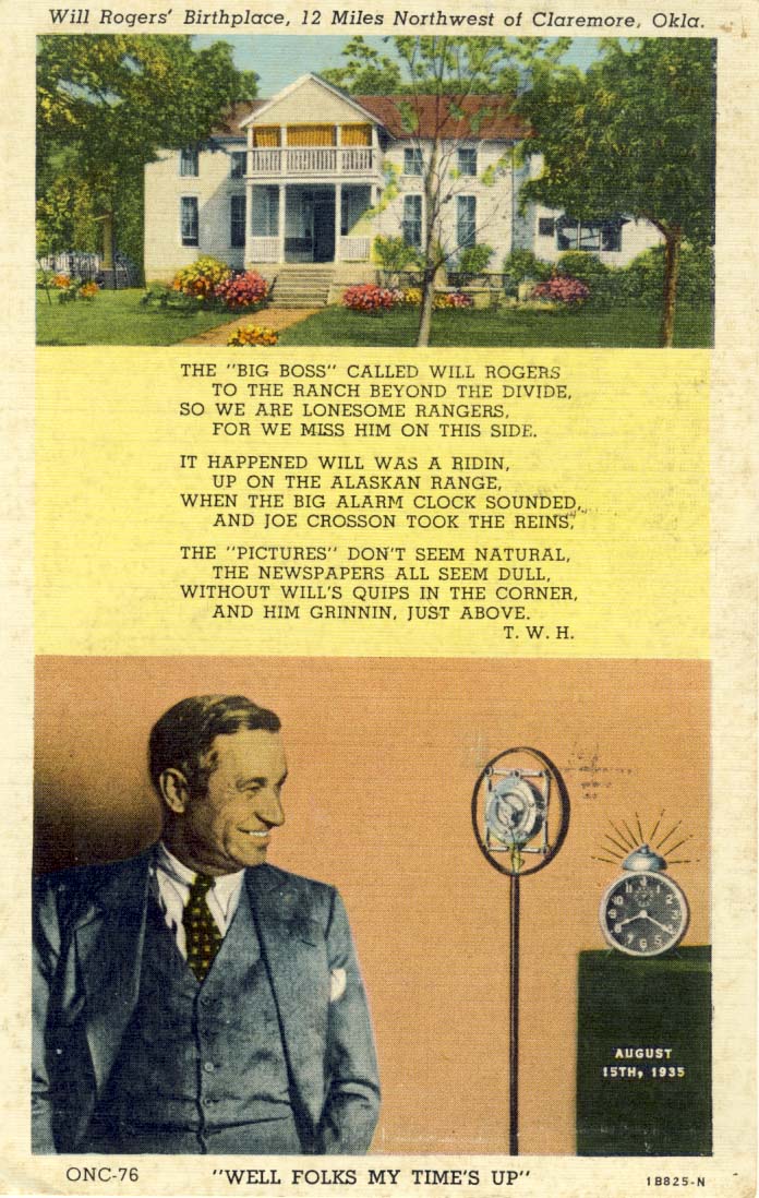 Well folks my time's up, postcard 1935