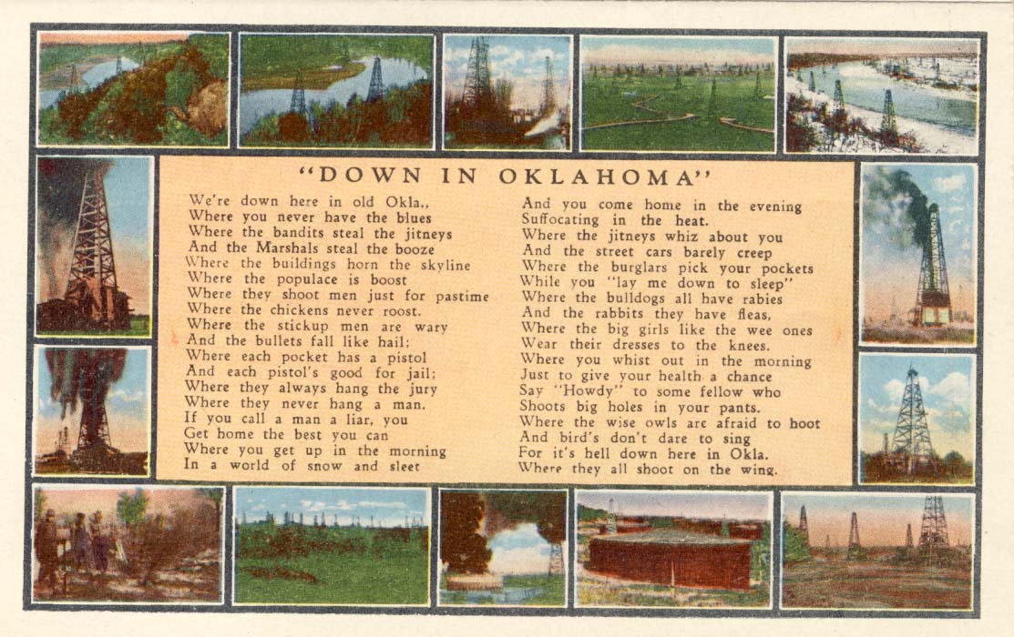 Down in Oklahoma postcard