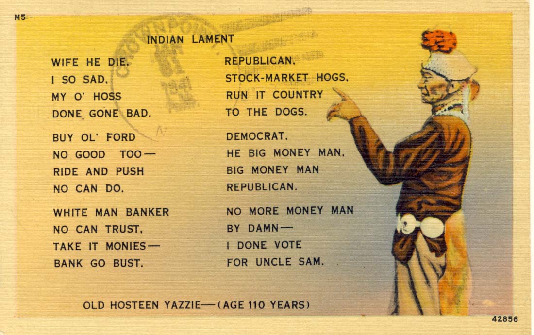 Indian lament, postcard, 1932
